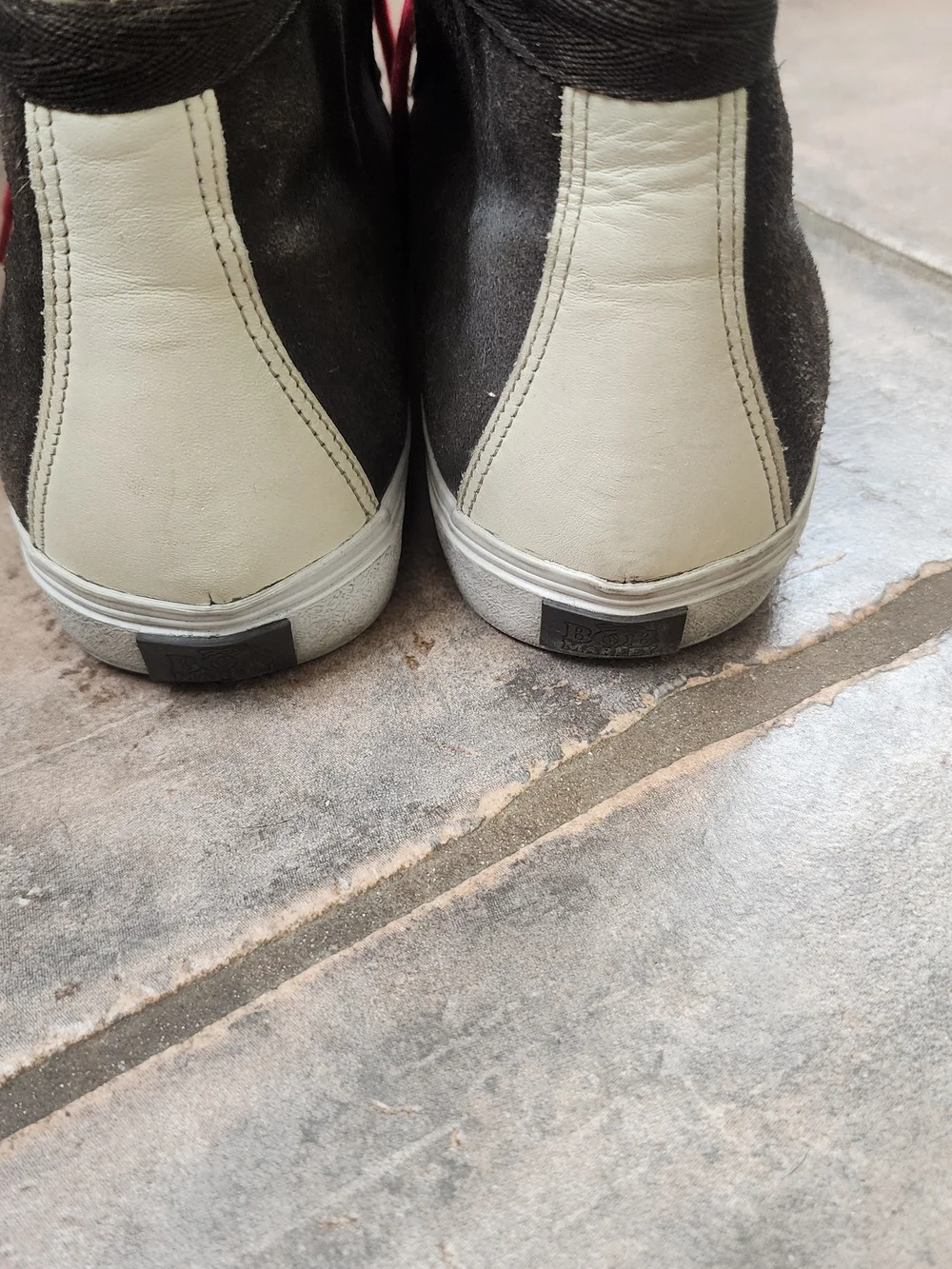 Men's Dark Brown Suede Slip-On Loafers with Red Laces